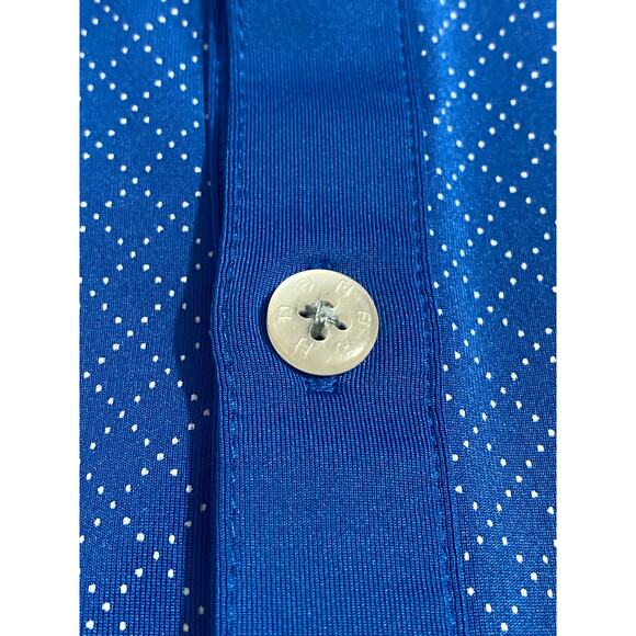 FootJoy Polo Golf Shirt Men’s Size Large Blue Diamond Pattern Short Sleeve Logo - Picture 7 of 8